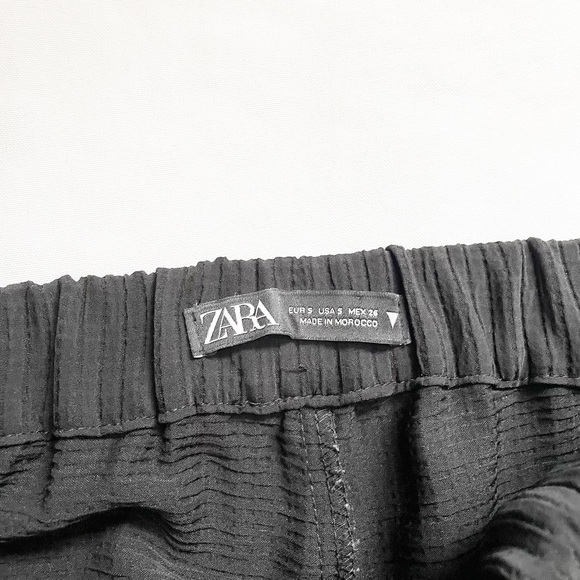 Zara Split Hem Textured Flare Trousers Size Small - Picture 4 of 5